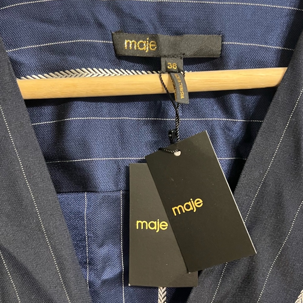 Maje Navy Pinstripe jumpsuit NWT  powersuit